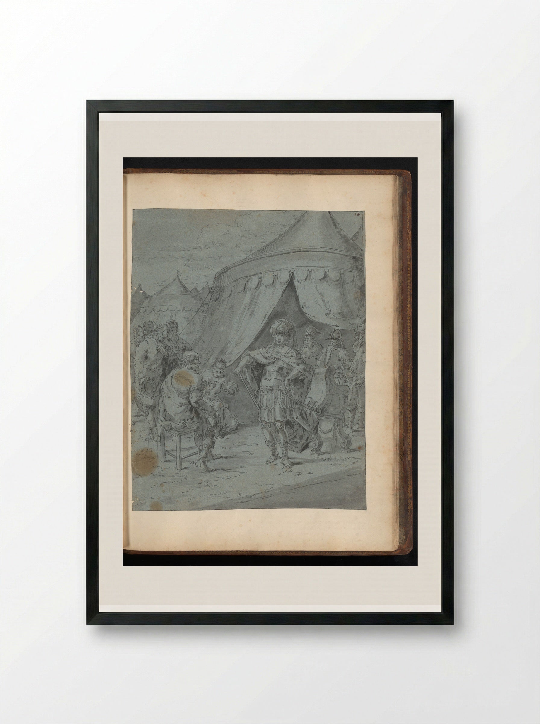 Alexander the Great Receiving Envoys - Leonaert Bramer - Framed Print Black