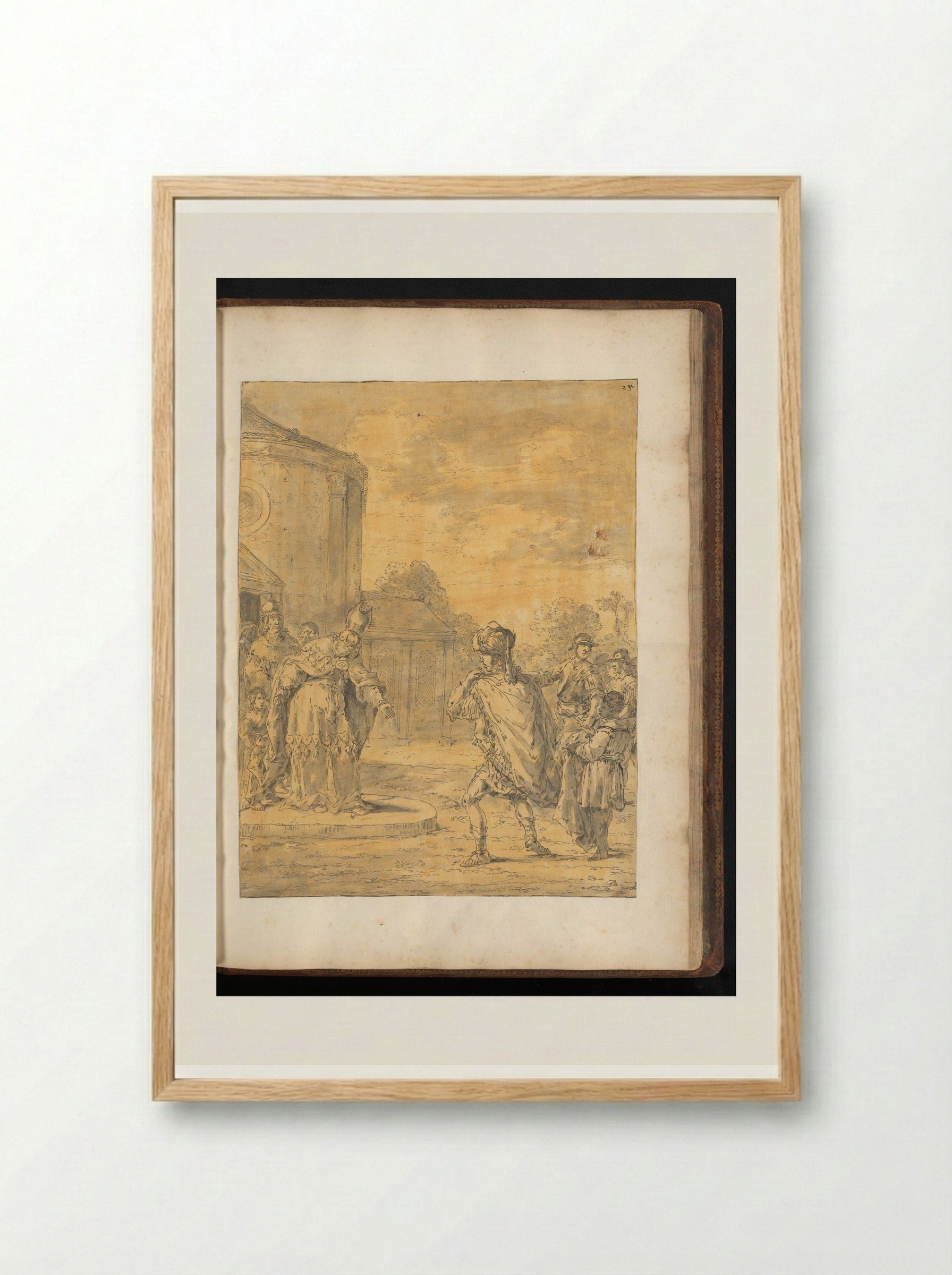 Alexander the Great Visits the Temple of Jupiter - Leonaert Bramer - Framed Print Wood