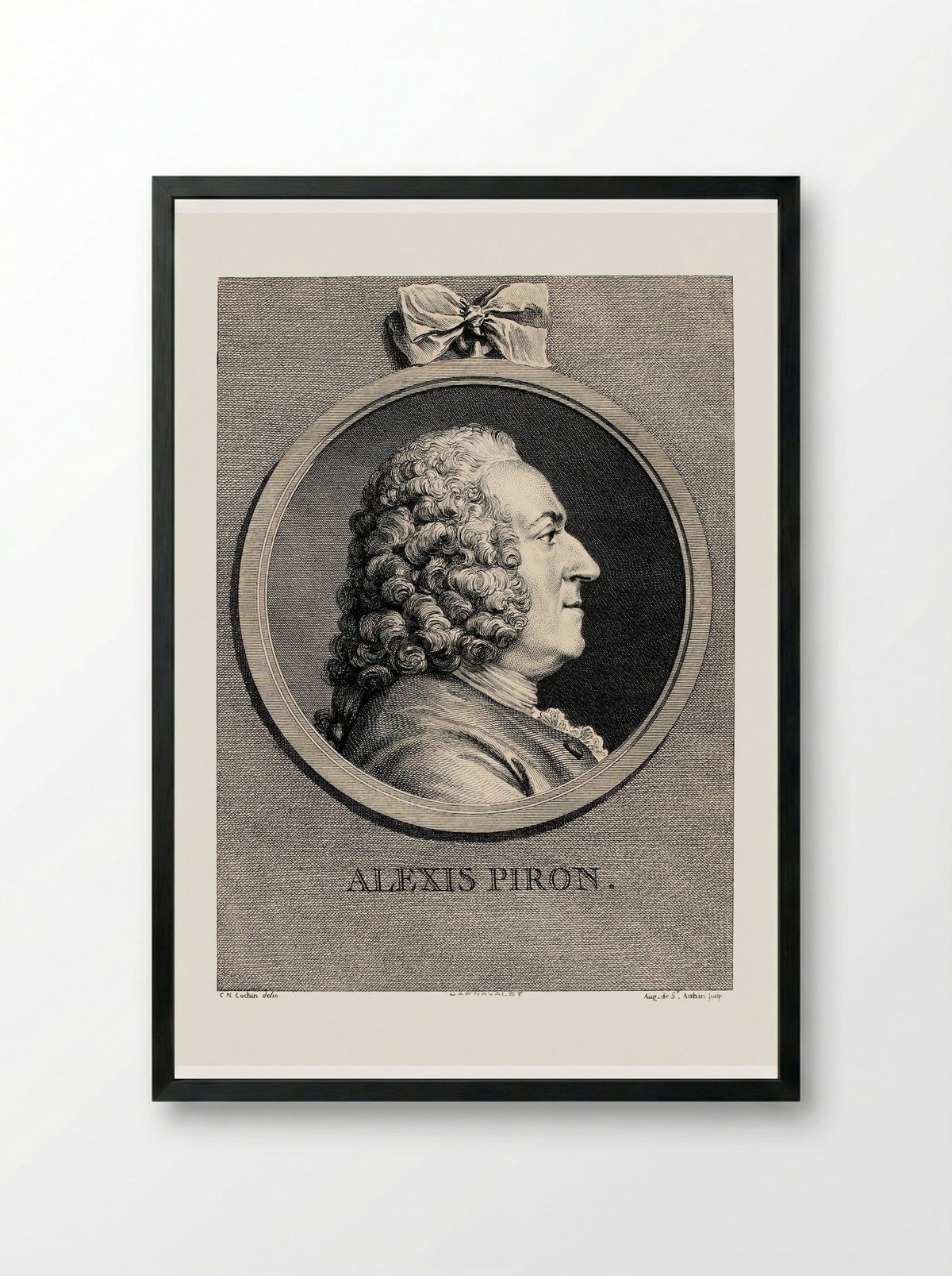 Alexis Piron - Augustin de Saint-Aubin - Framed Print Black