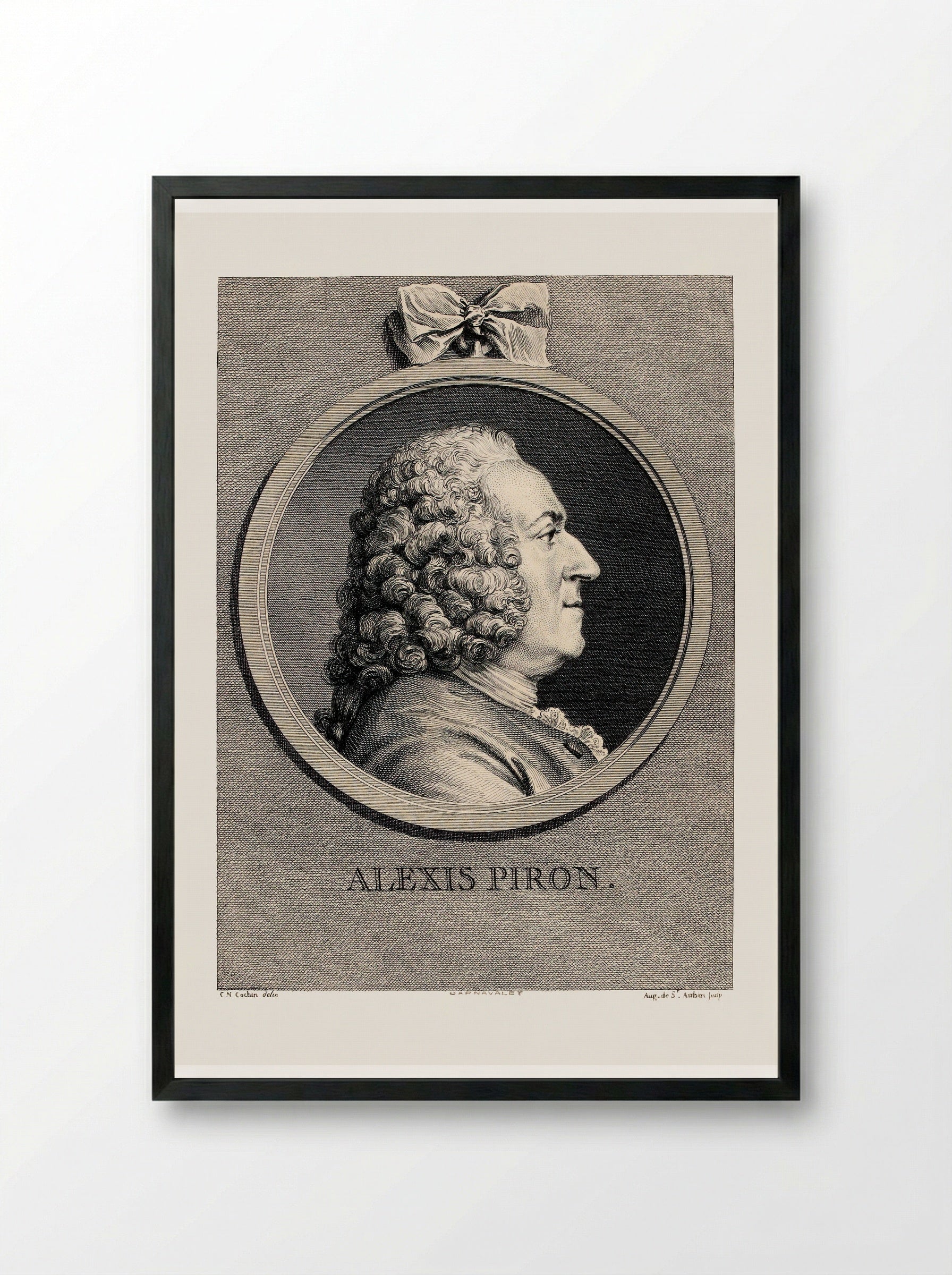 Alexis Piron - Augustin de Saint-Aubin - Framed Print Black