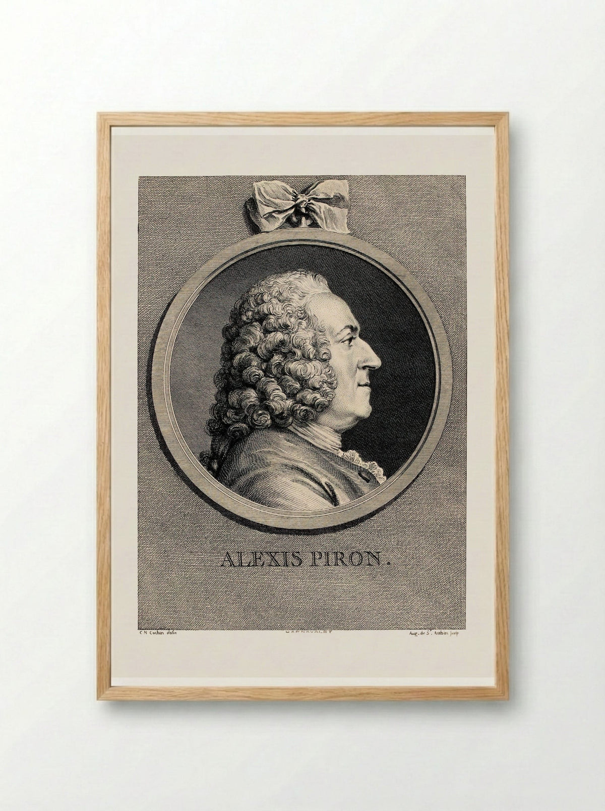Alexis Piron - Augustin de Saint-Aubin - Framed Print Wood