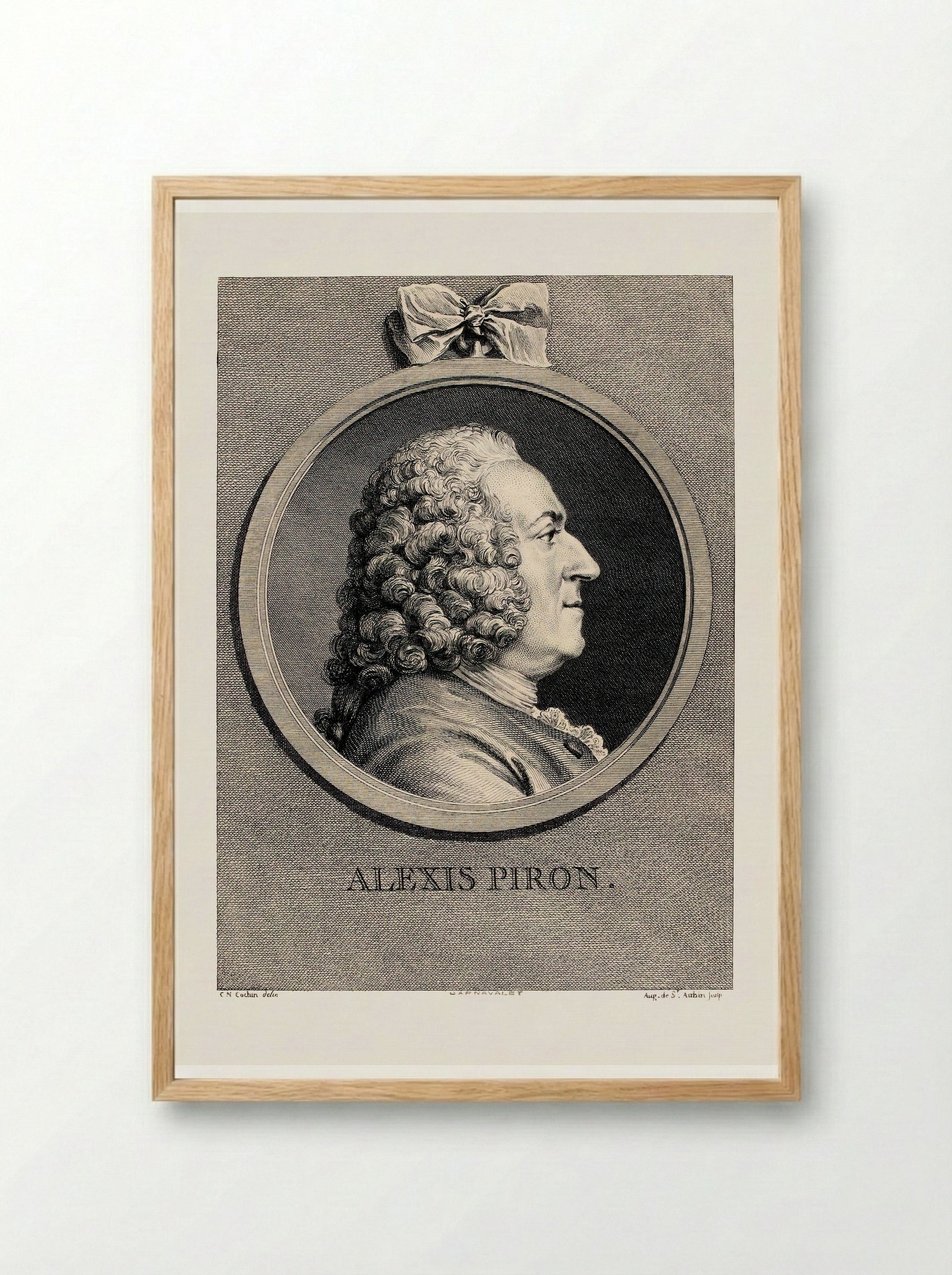 Alexis Piron - Augustin de Saint-Aubin - Framed Print Wood