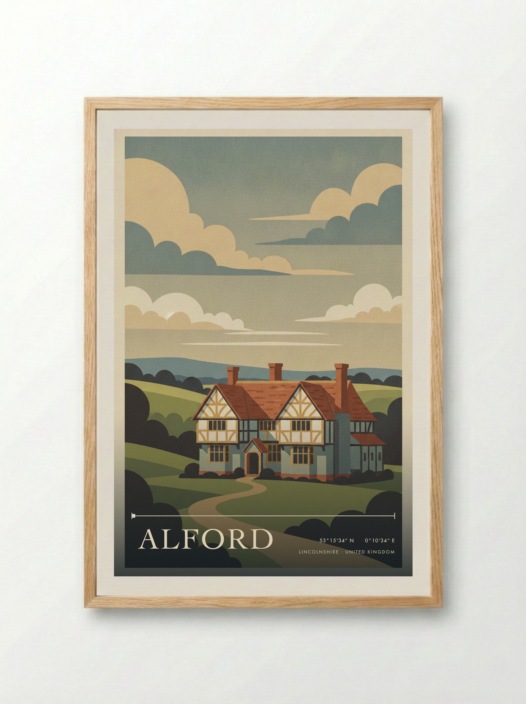 Alford Lincolnshire United Kingdom Travel Poster - Framed Print Wood