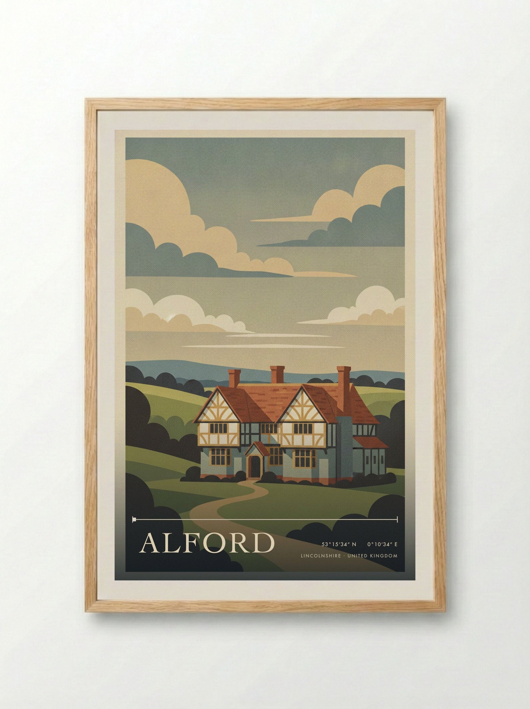 Alford Lincolnshire United Kingdom Travel Poster - Framed Print Wood