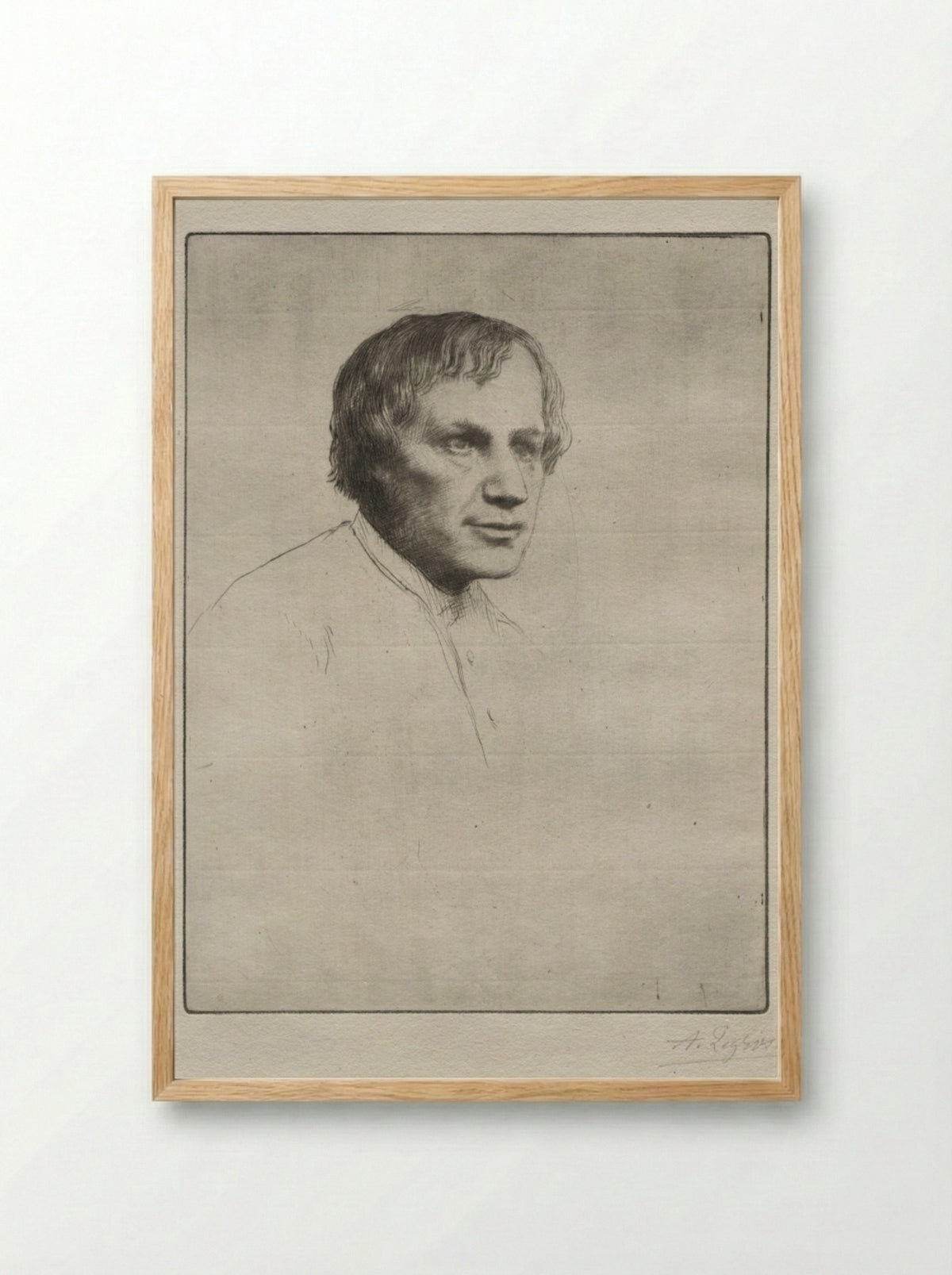 Alfred Stevens - Alphonse Legros - Framed Print Wood