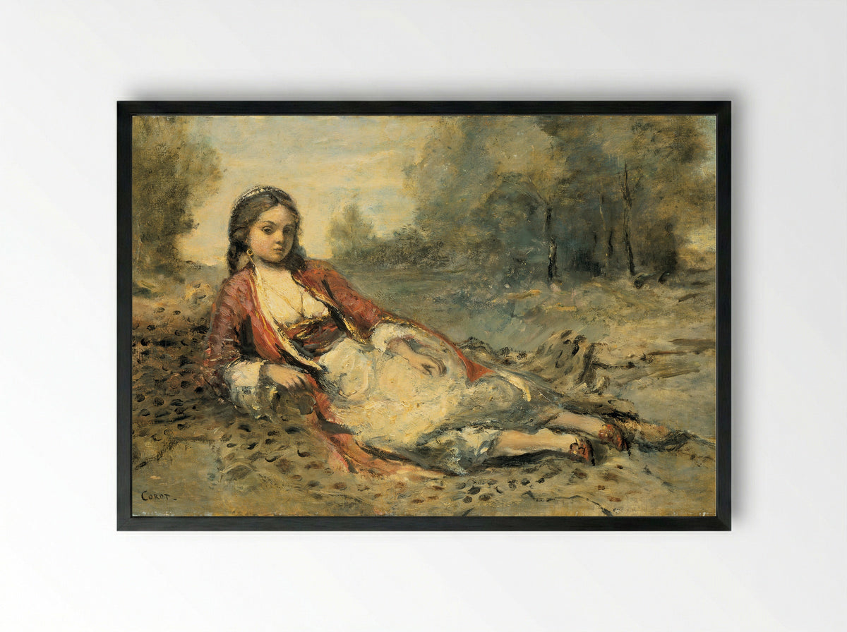 Algérienne - Camille Corot - Framed Print Black