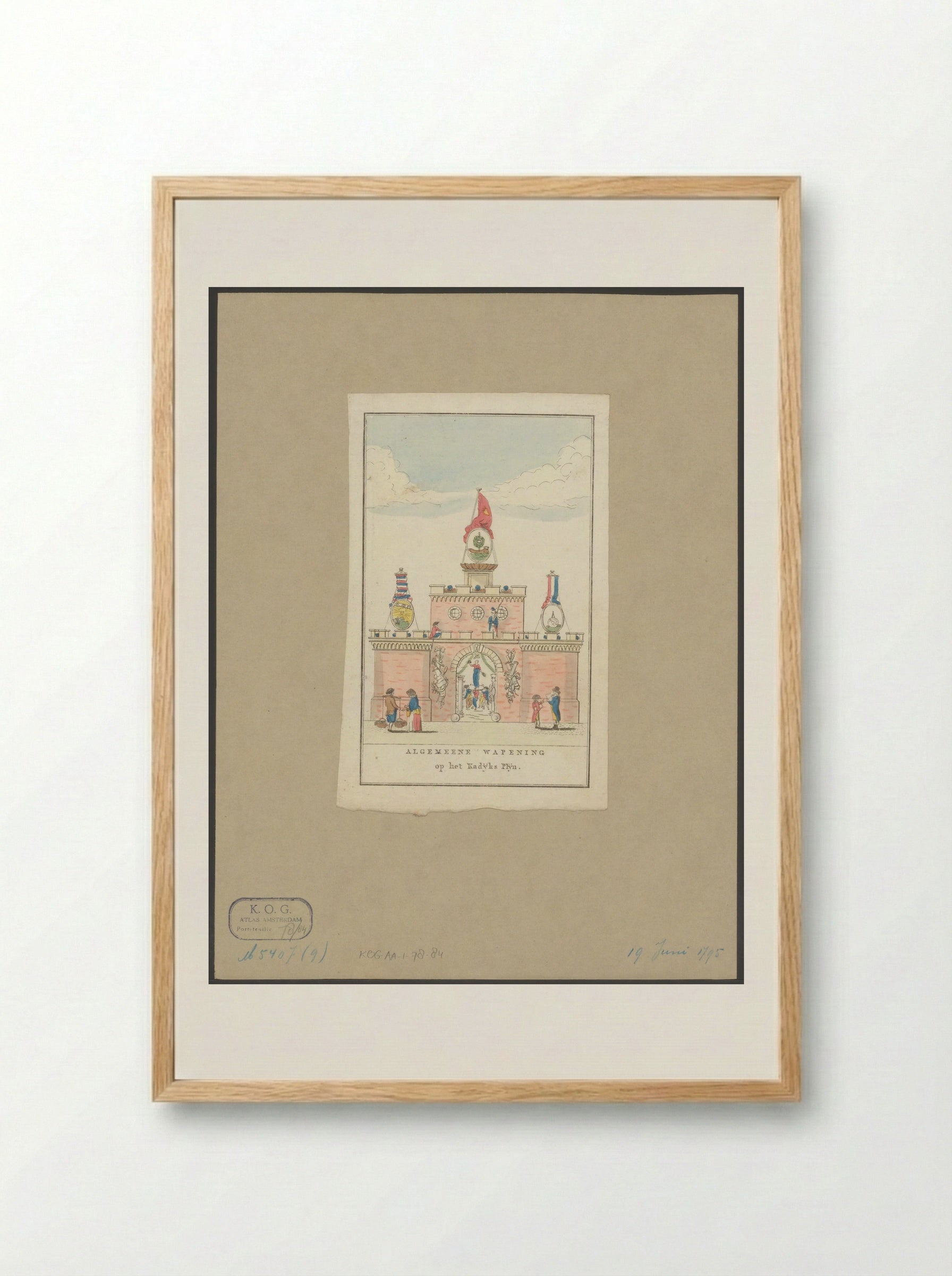 Algemene Wapening, decoratie op het Kadijksplein te Amsterdam - Noach van der Meer (II) - Framed Print Wood