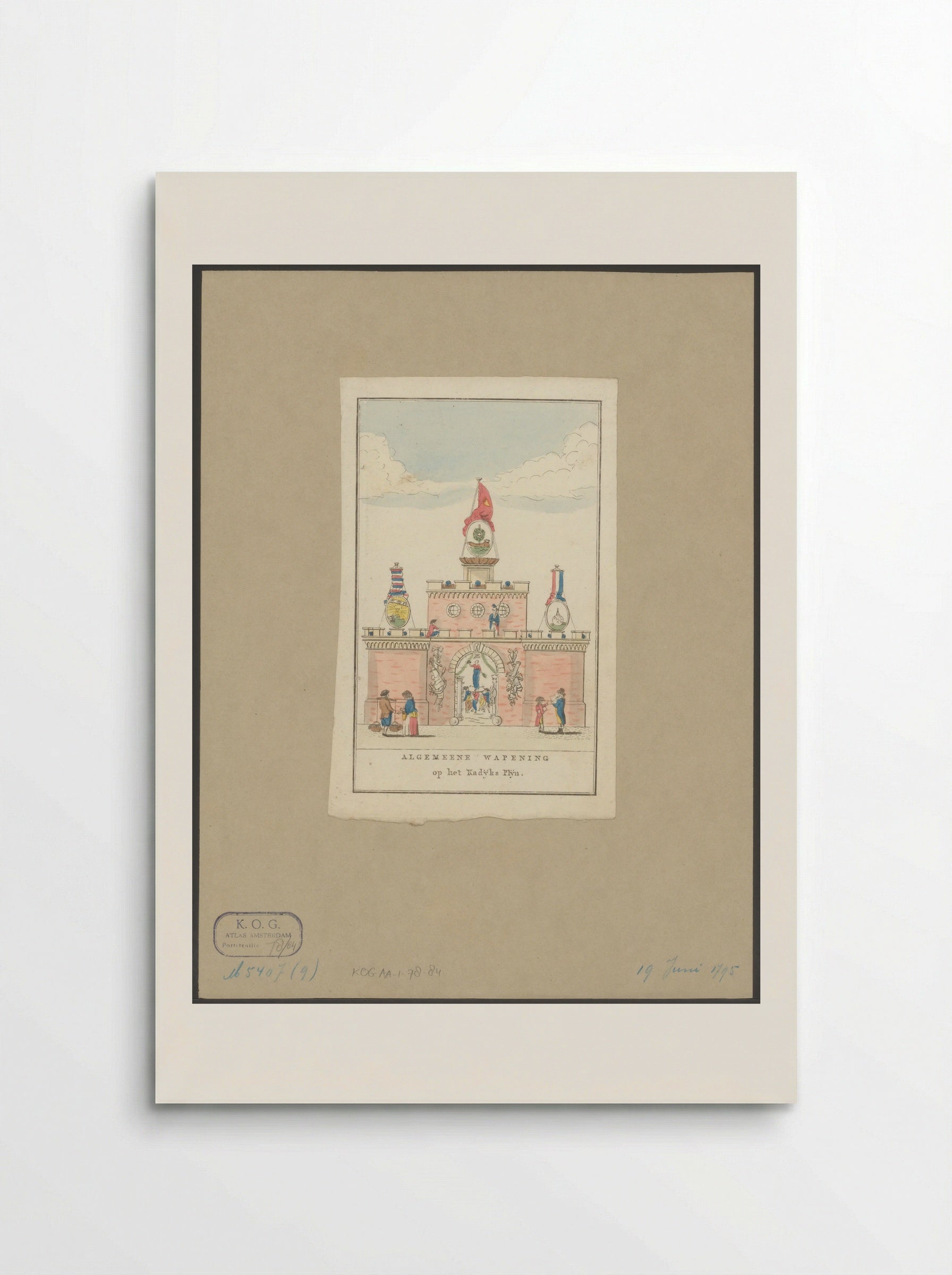 Algemene Wapening, decoratie op het Kadijksplein te Amsterdam - Noach van der Meer (II) - Poster