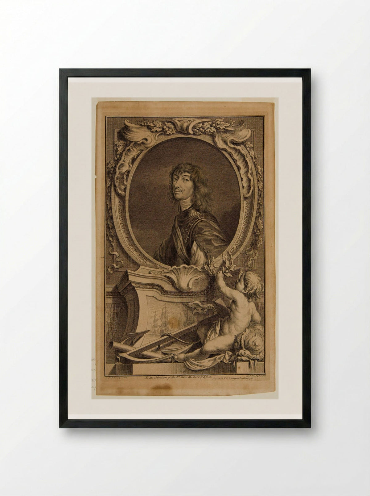 Algernon Percy, Earl of Northumberland - Jacobus Houbraken - Framed Print Black