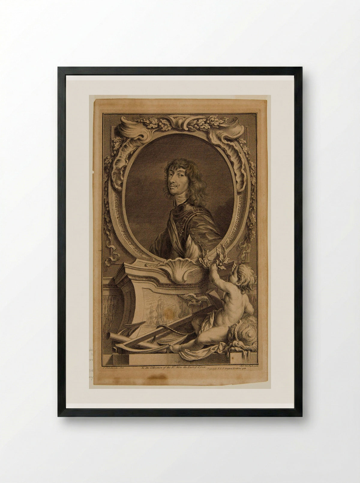Algernon Percy, Earl of Northumberland - Jacobus Houbraken - Framed Print Black