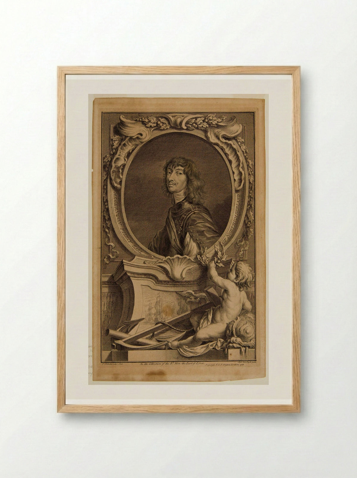 Algernon Percy, Earl of Northumberland - Jacobus Houbraken - Framed Print Wood