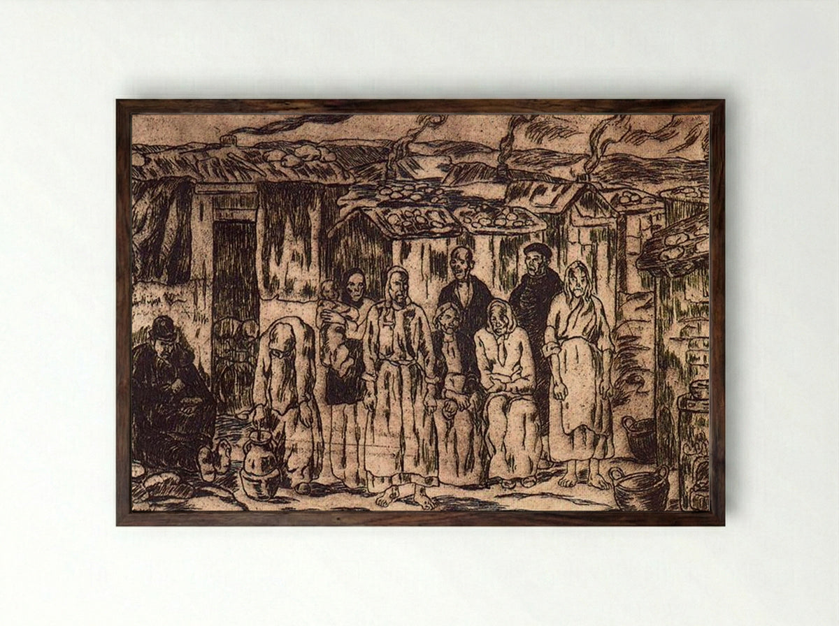 Alhóndiga Huts - José Gutiérrez Solana - Framed Print Dark Wood