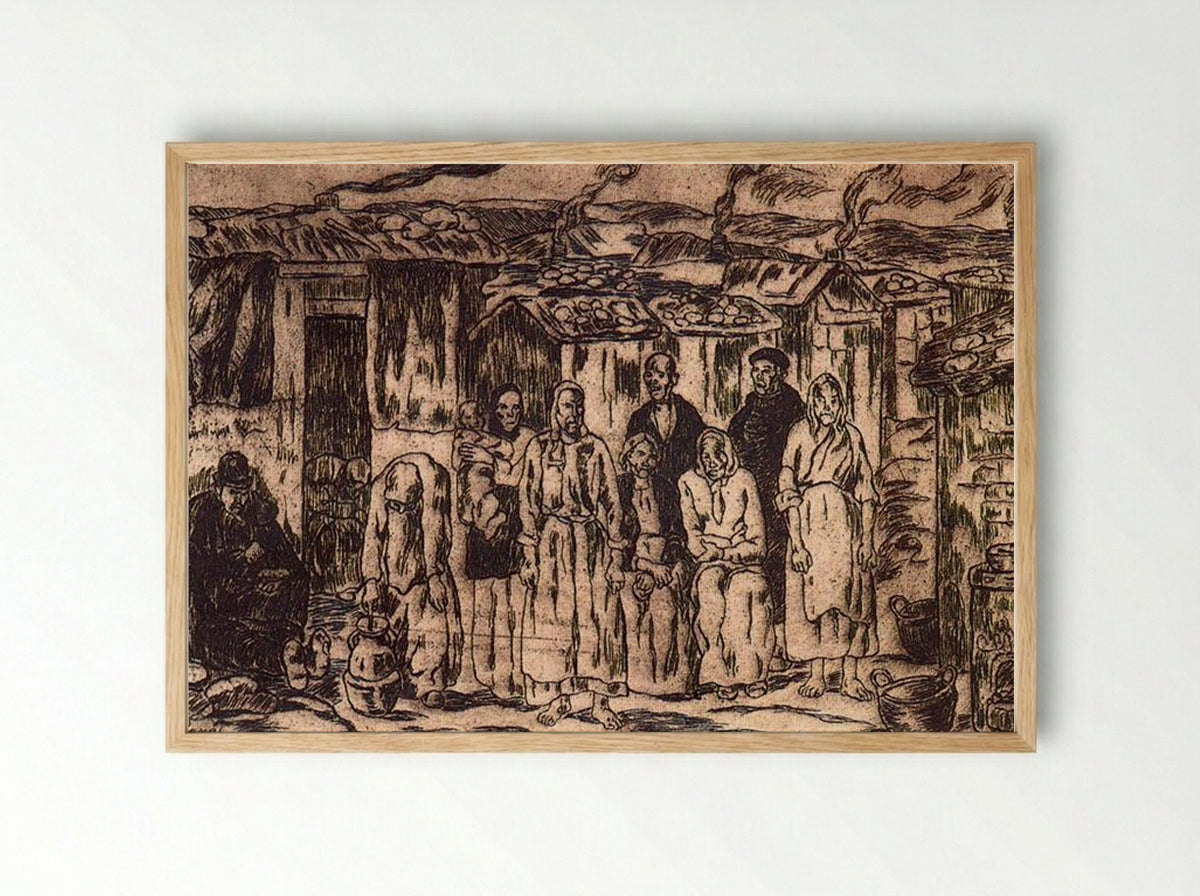 Alhóndiga Huts - José Gutiérrez Solana - Framed Print Wood