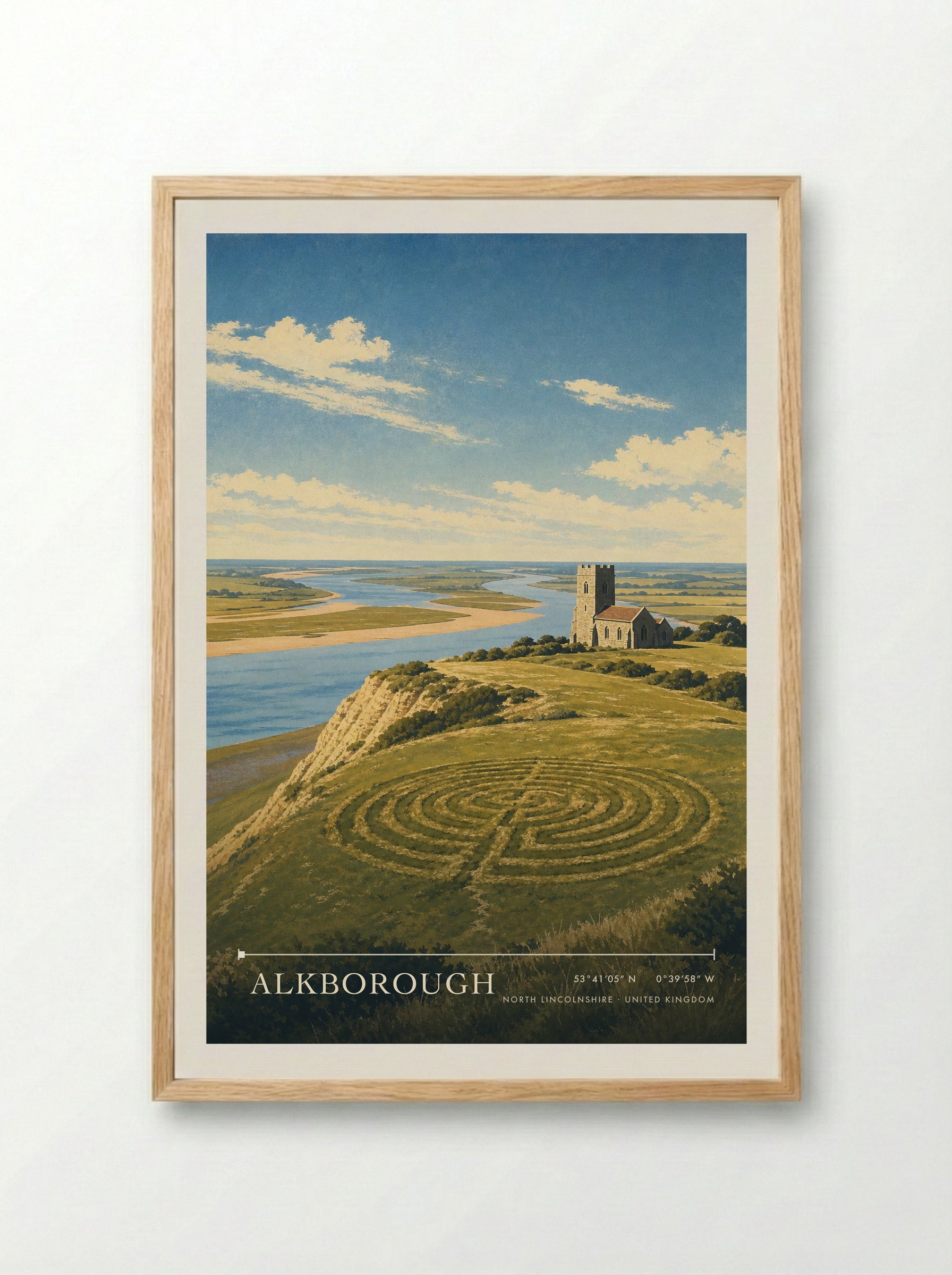 Alkborough North Lincolnshire United Kingdom Travel Poster - Framed Print Wood