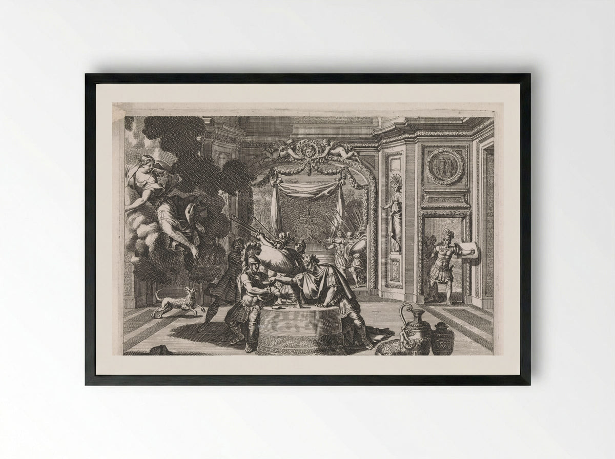 Alkoof met Aigeus en Theseus - Jean Lepautre - Framed Print Black