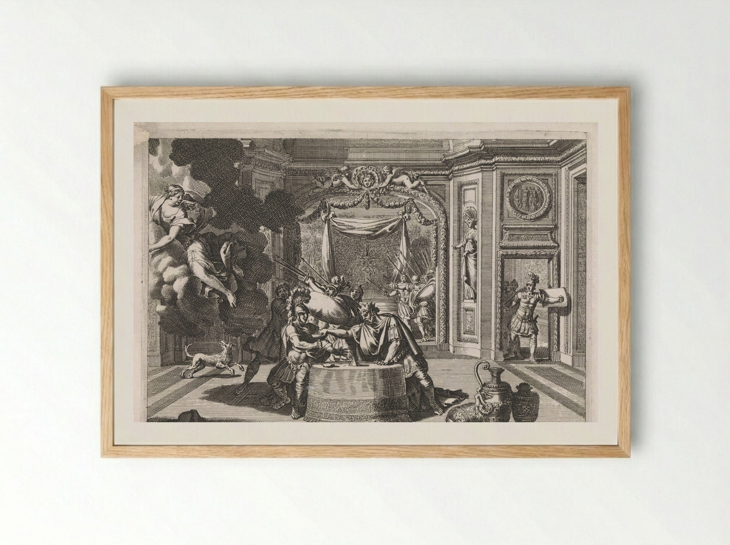 Alkoof met Aigeus en Theseus - Jean Lepautre - Framed Print Wood