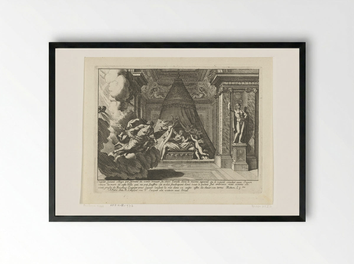 Alkoof met Jupiter en Semele - Jean Lepautre - Framed Print Black