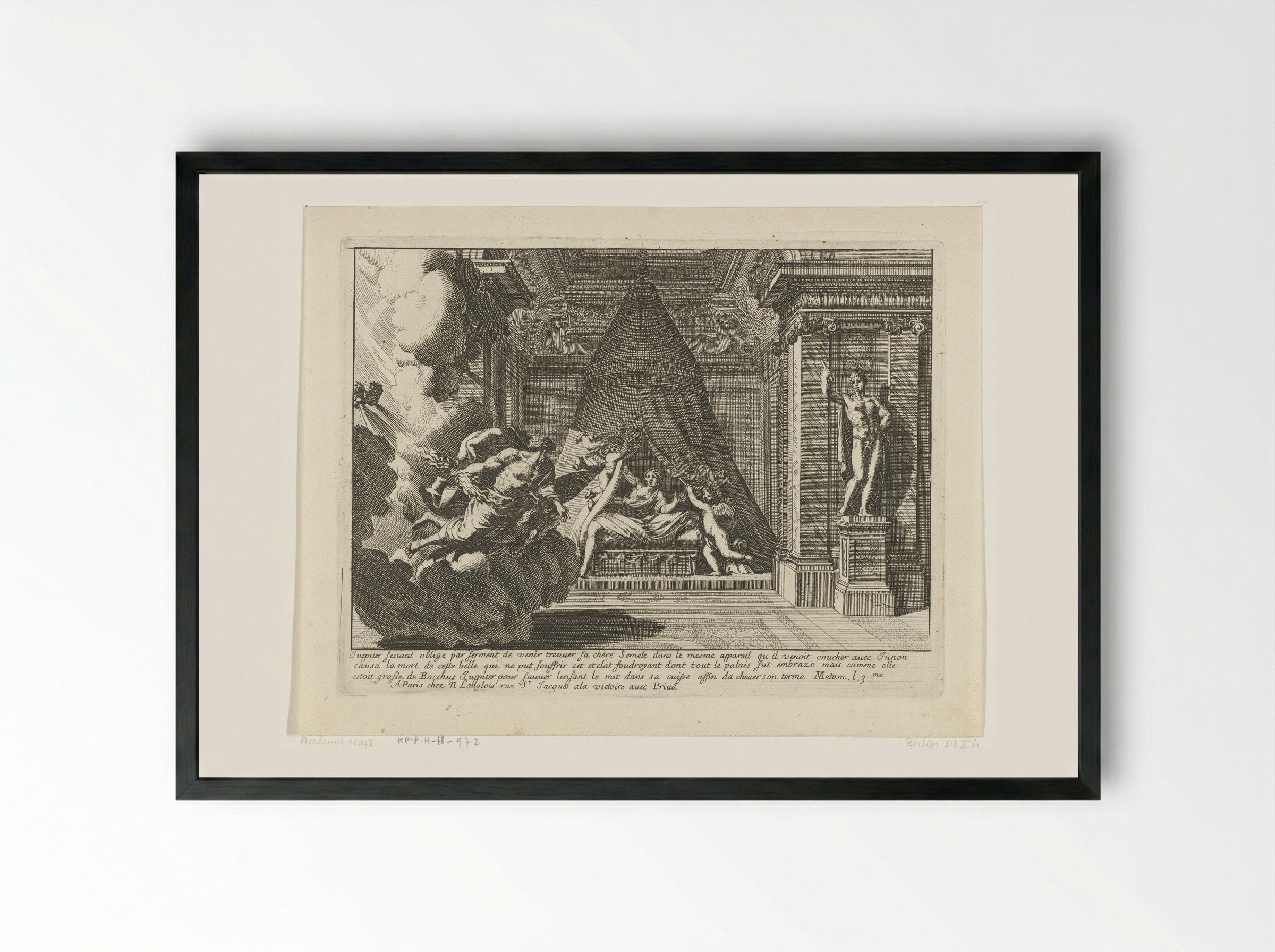 Alkoof met Jupiter en Semele - Jean Lepautre - Framed Print Black
