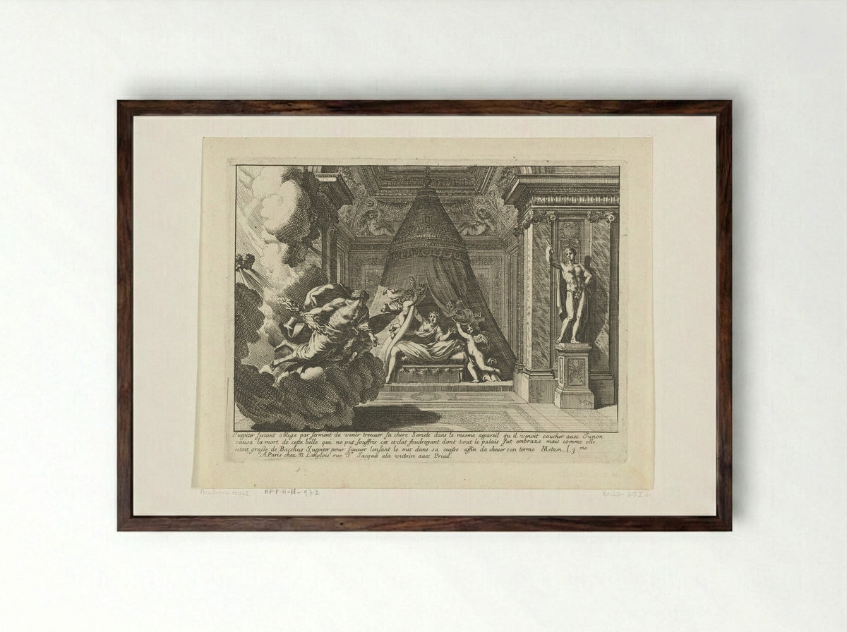 Alkoof met Jupiter en Semele - Jean Lepautre - Framed Print Dark Wood
