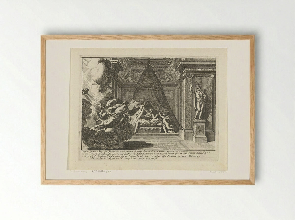 Alkoof met Jupiter en Semele - Jean Lepautre - Framed Print Wood