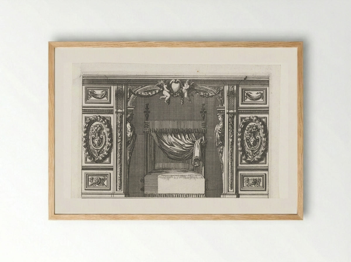 Alkoof met houten lambrisering aan weerszijden - Jean Lepautre - Framed Print Wood