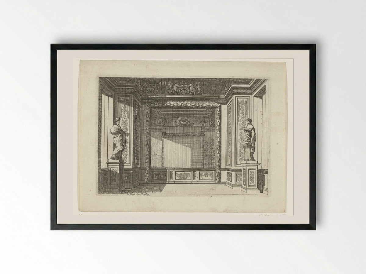 Alkoof vanuit kamer gezien - Jean Lepautre - Framed Print Black