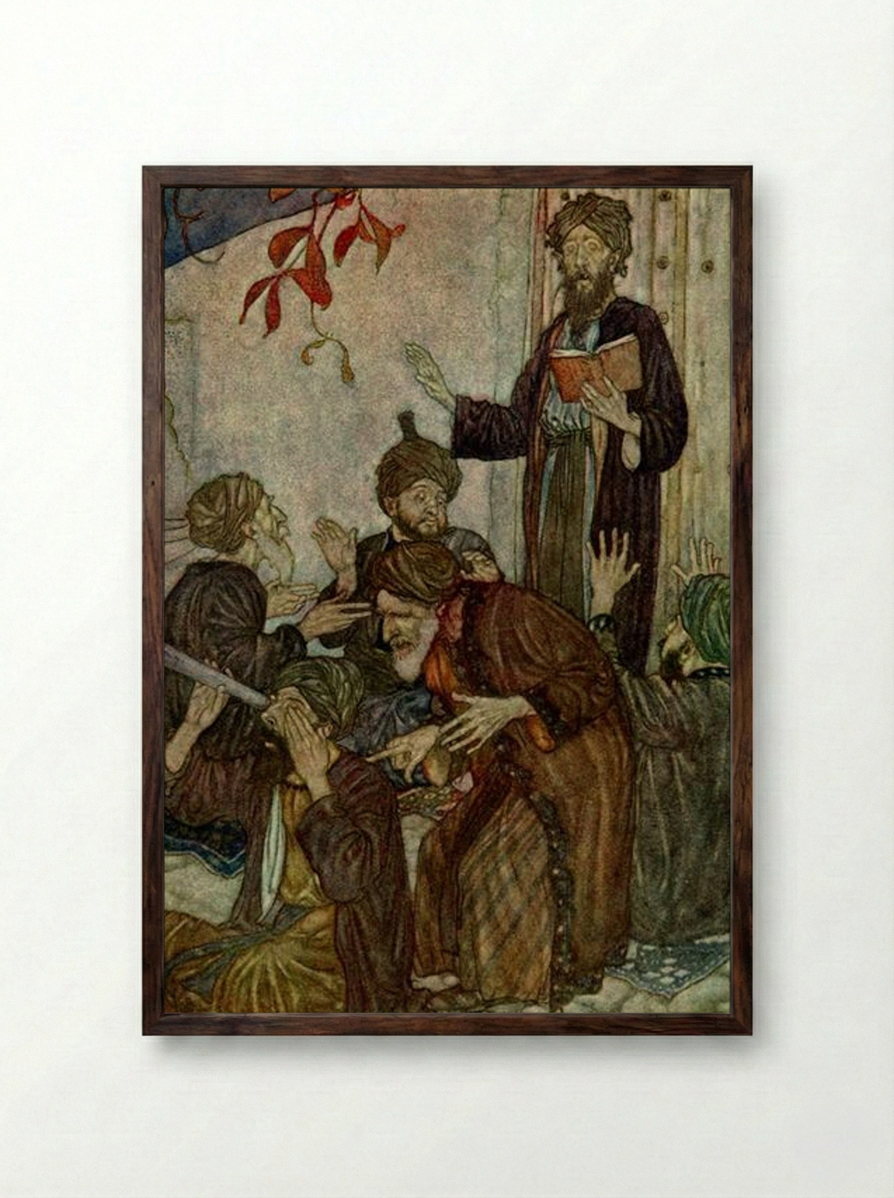All are but Stories - Edmund Dulac - Framed Print Dark Wood