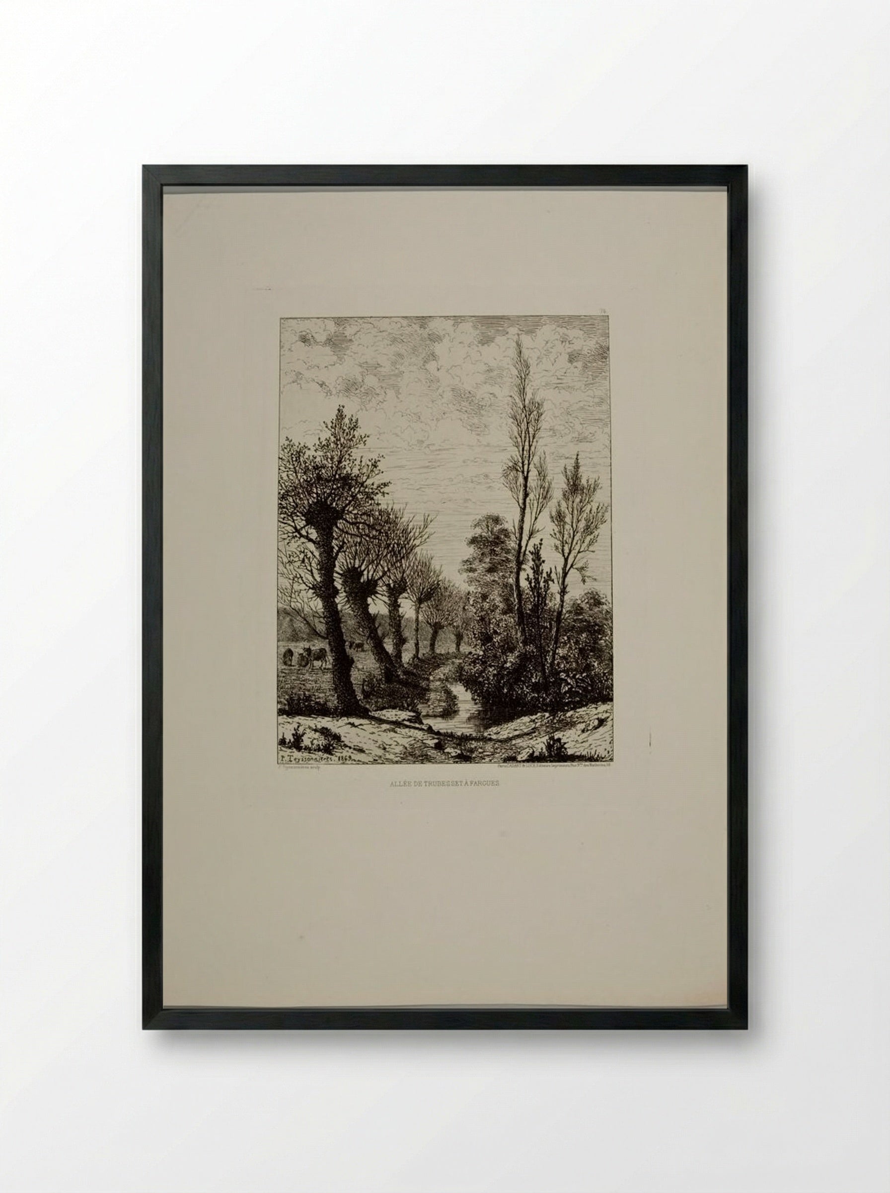 Allée de Trubesset à Fargues - Pierre Teyssonnières - Framed Print Black