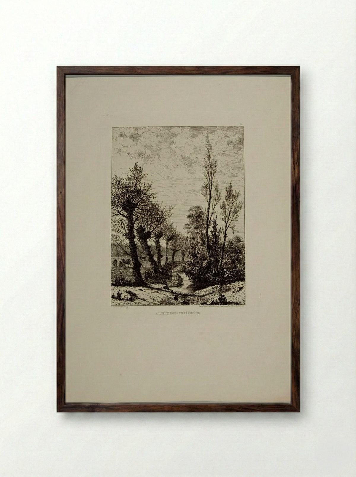 Allée de Trubesset à Fargues - Pierre Teyssonnières - Framed Print Dark Wood