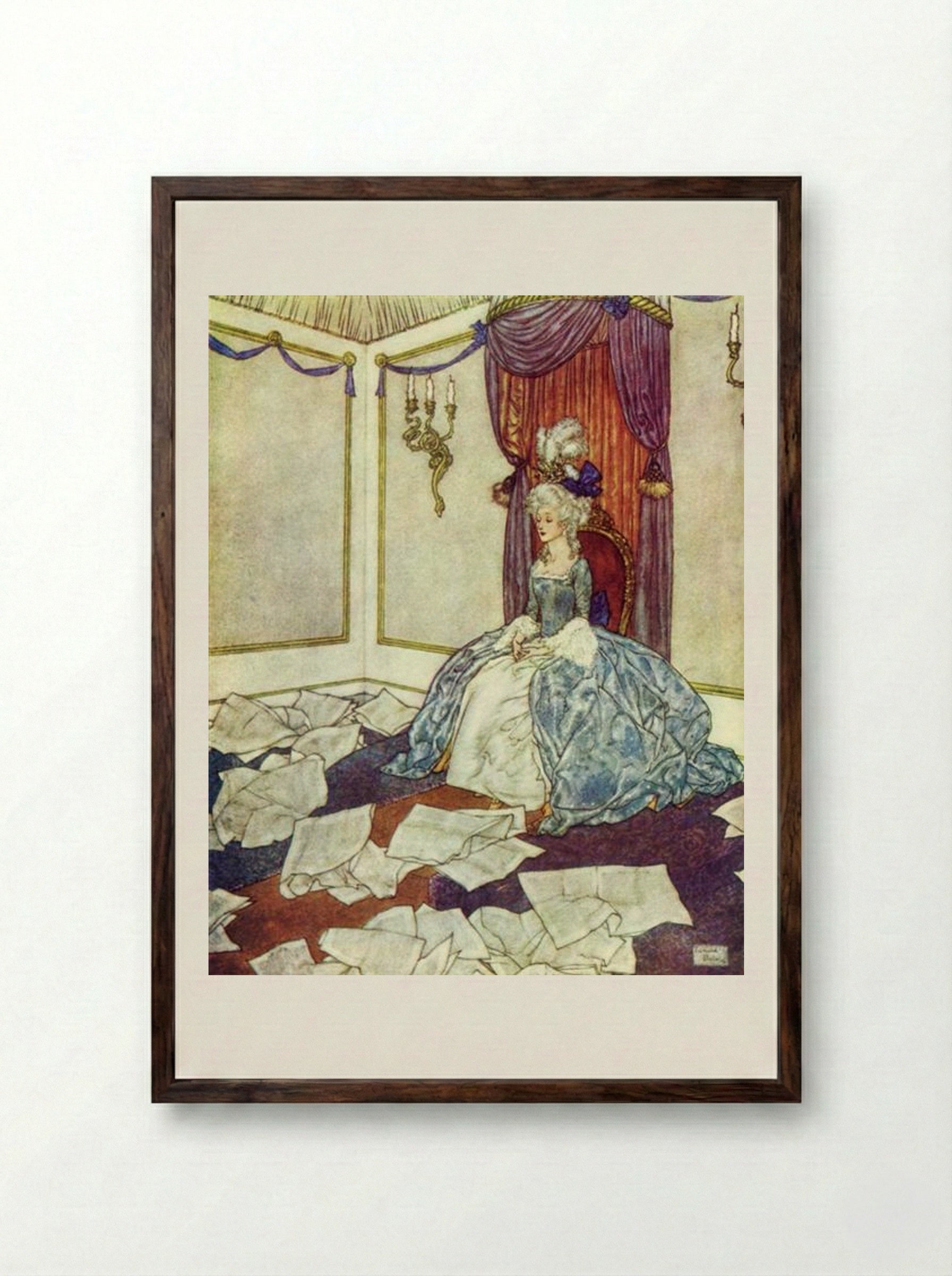 All the Newspapers in the World - Edmund Dulac - Framed Print Dark Wood