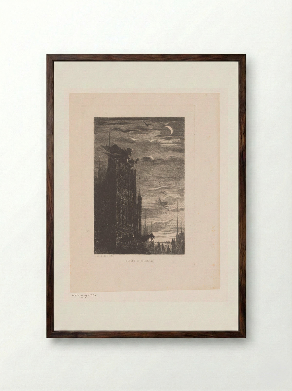 Allant au jugement - Léon Becker - Framed Print Dark Wood