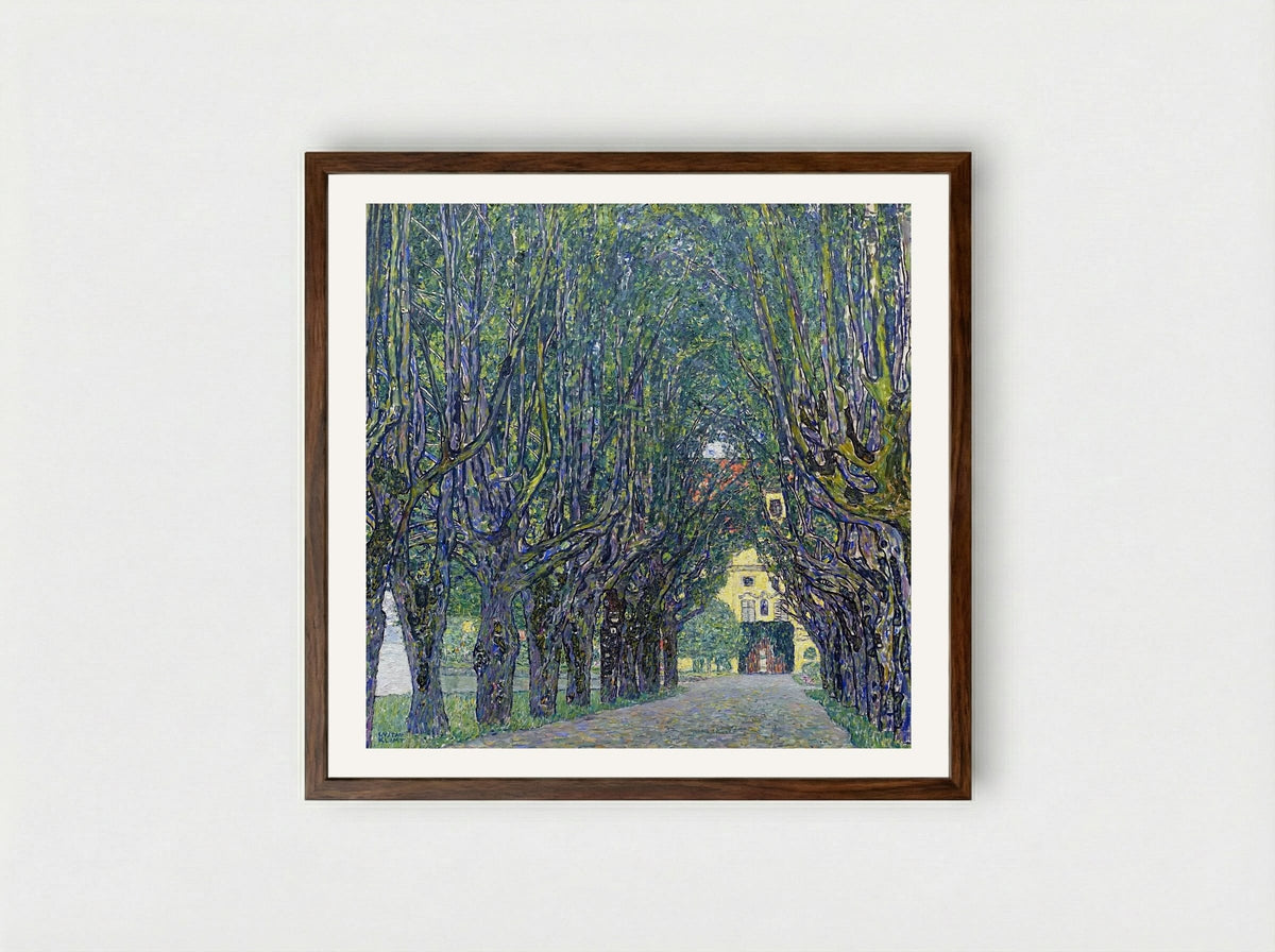 Allee at Schloss Kammer - Gustav Klimt - Framed Print Dark Wood