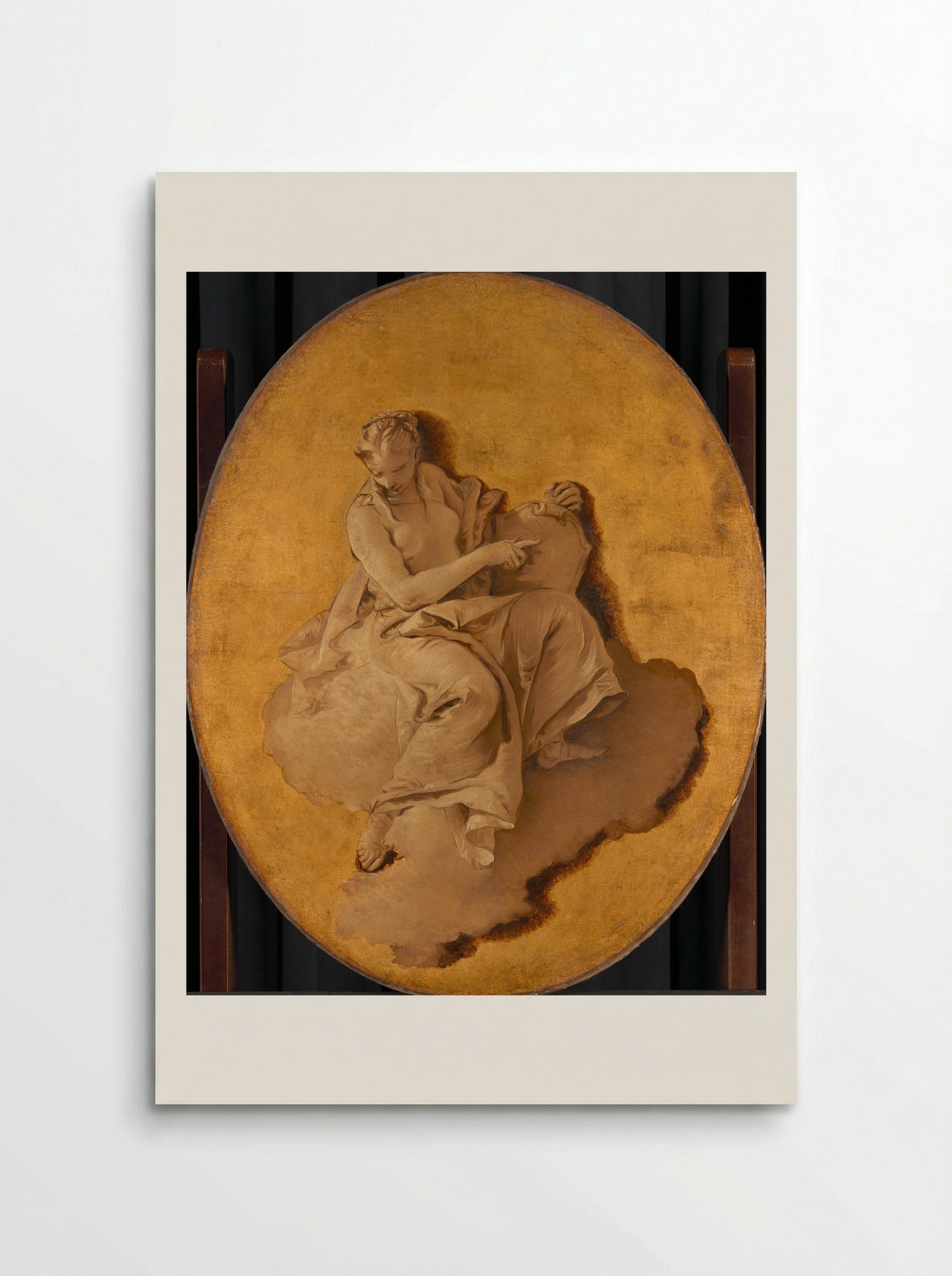 Allegorical Figure of a Woman with a Shield or a Mirror (Prudence?) - Giovanni Battista Tiepolo - Poster