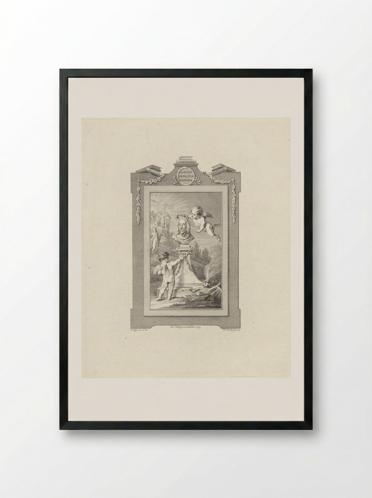 Allegorical Portrait of Allaert van Everdingen - Reinier Vinkeles - Framed Print Black