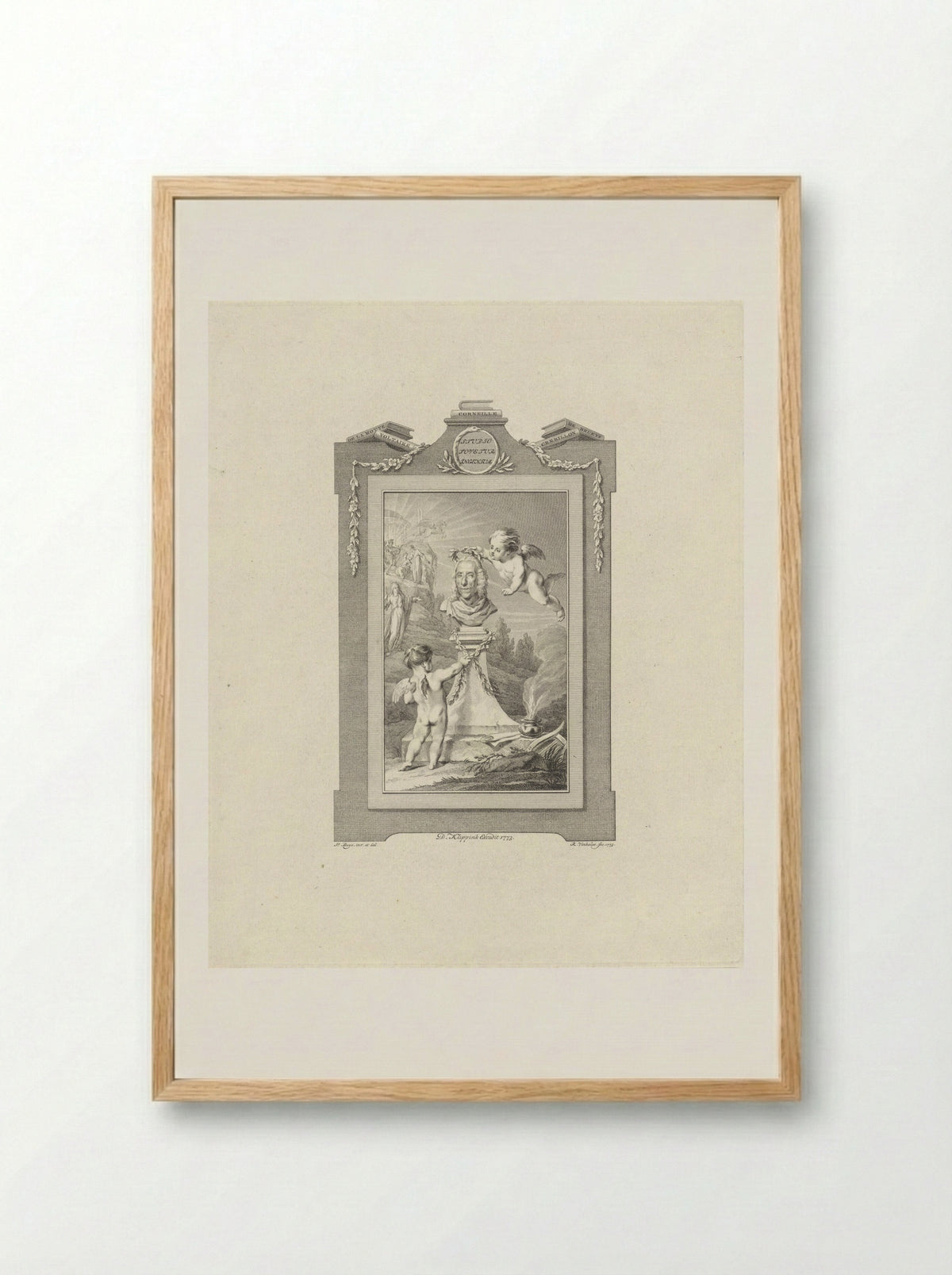 Allegorical Portrait of Allaert van Everdingen - Reinier Vinkeles - Framed Print Wood