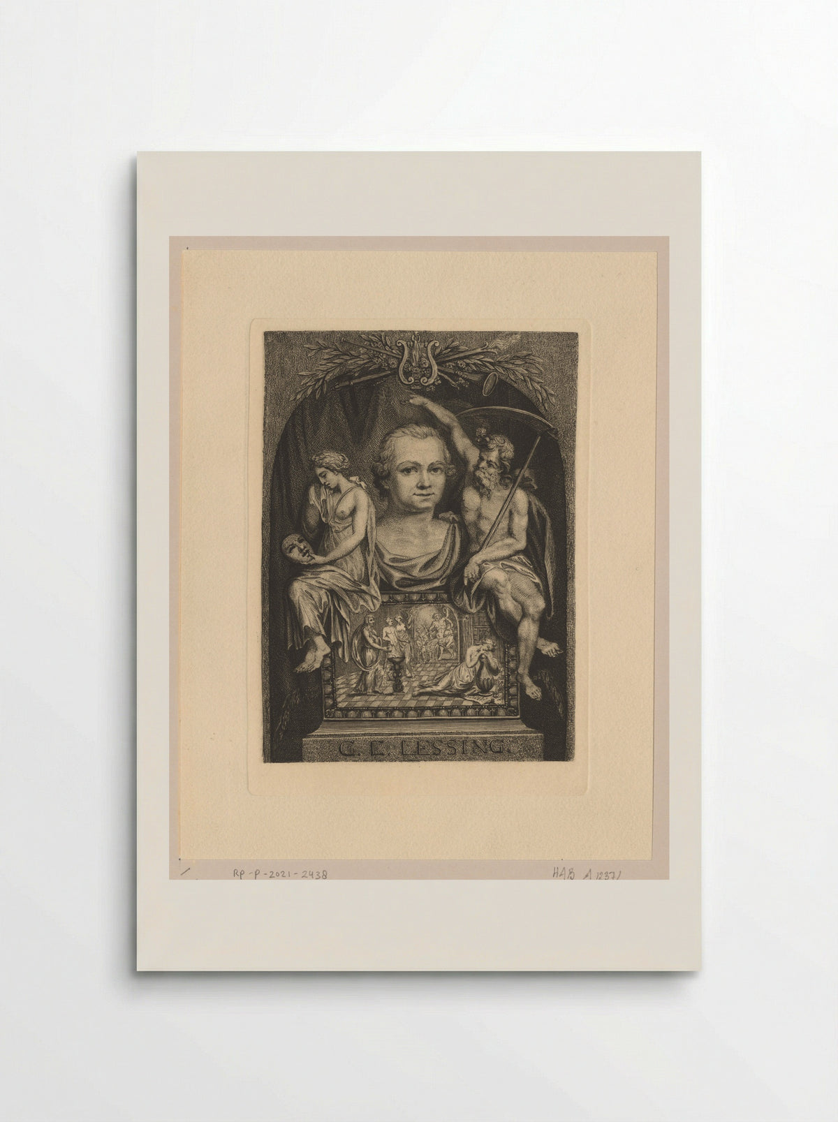 Allegorical Portrait of Gotthold Ephraim Lessing - Ludwig Sommerau - Poster