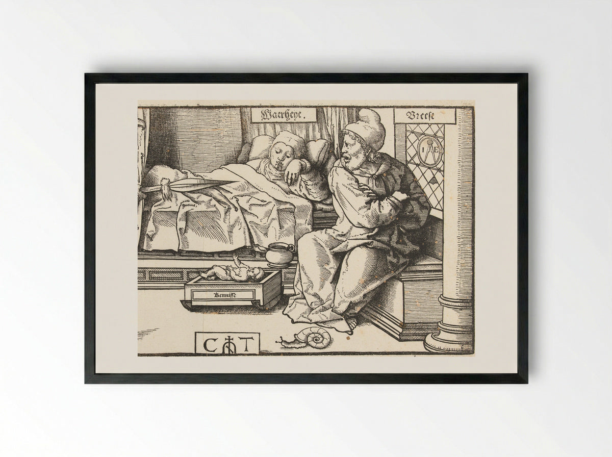 Allegorie met Waarheid, Kennis, Haat en Vrees - Jan Ewoutsz. - Framed Print Black