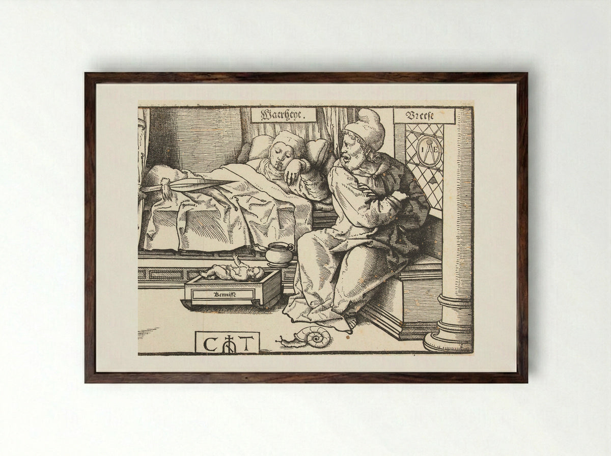 Allegorie met Waarheid, Kennis, Haat en Vrees - Jan Ewoutsz. - Framed Print Dark Wood