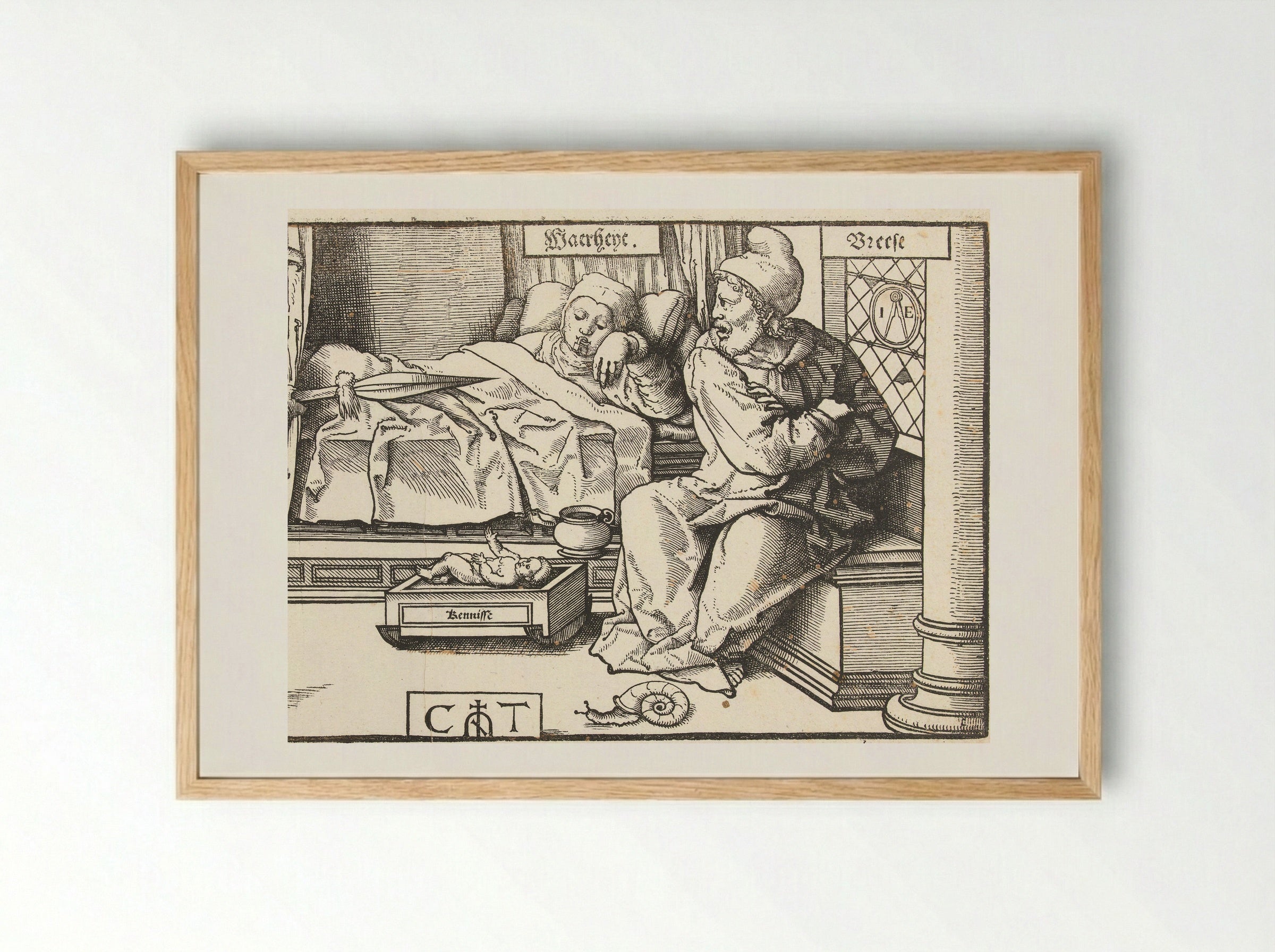 Allegorie met Waarheid, Kennis, Haat en Vrees - Jan Ewoutsz. - Framed Print Wood