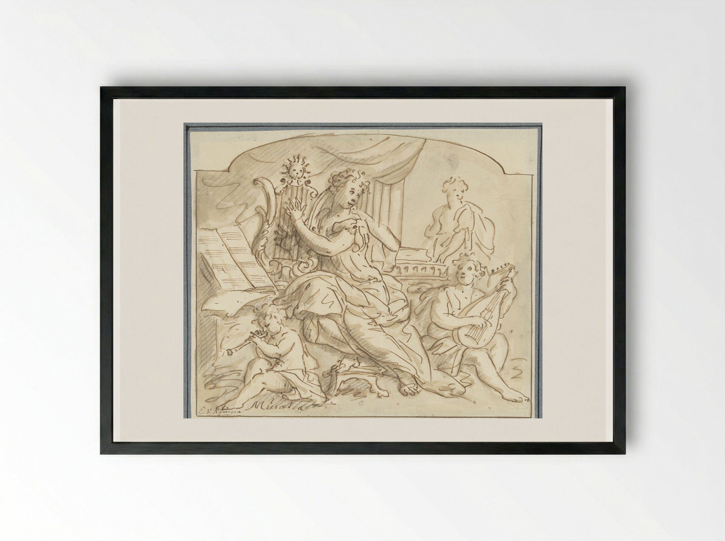 Allegorie op de Muziek - Elias van Nijmegen - Framed Print Black