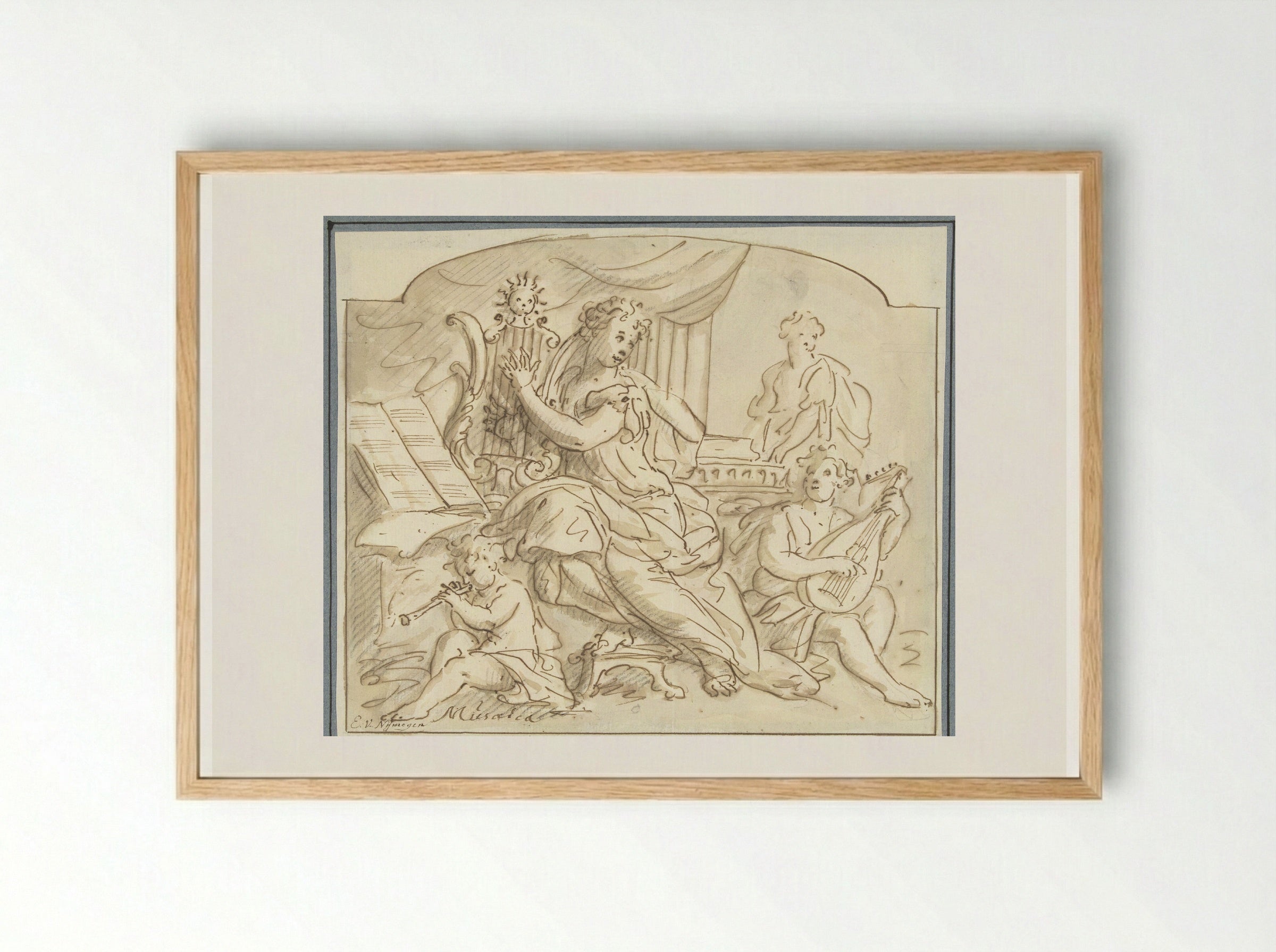 Allegorie op de Muziek - Elias van Nijmegen - Framed Print Wood