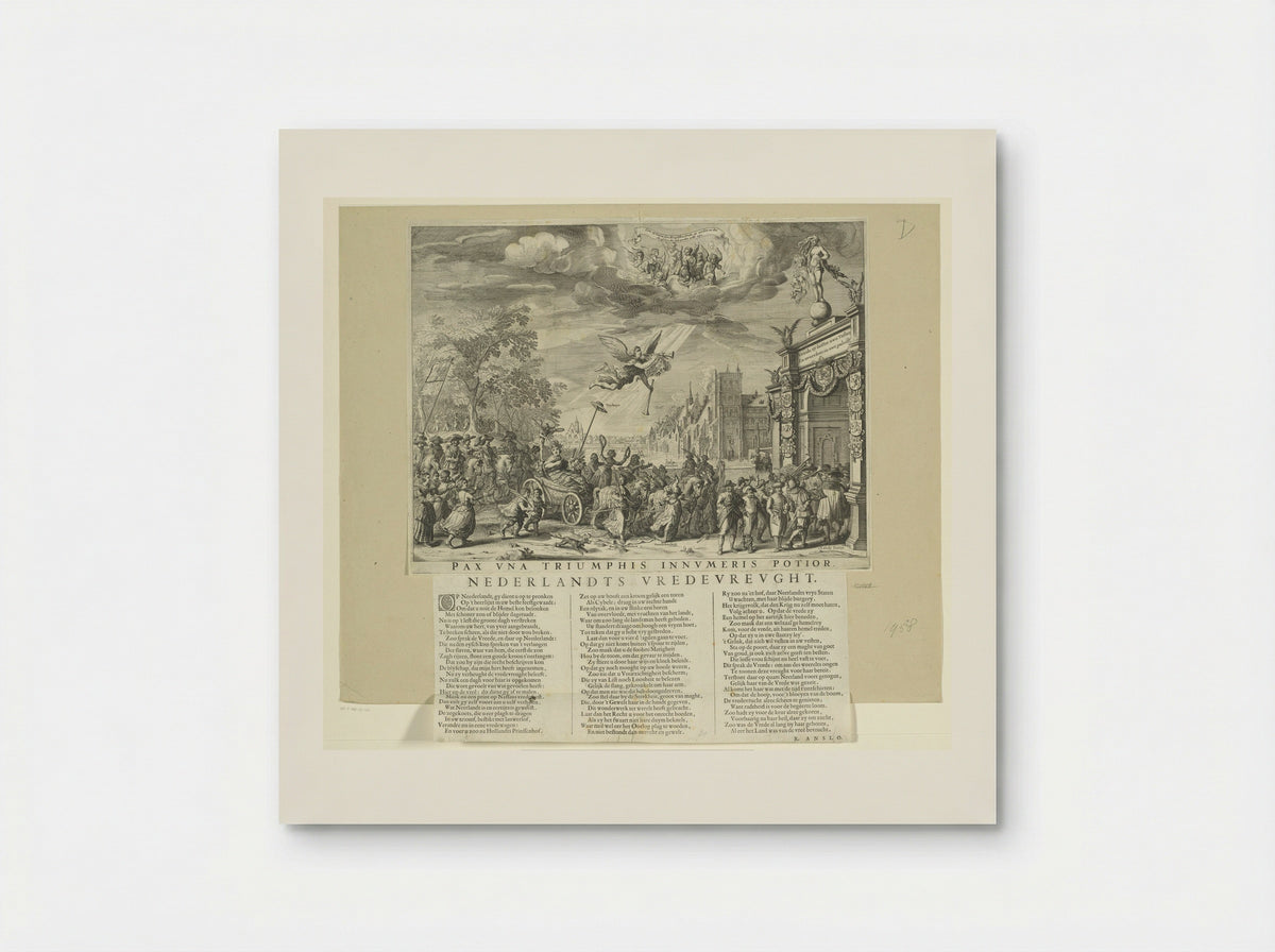 Allegorie op de Vrede van Munster met tekstblad - Salomon Savery - Poster