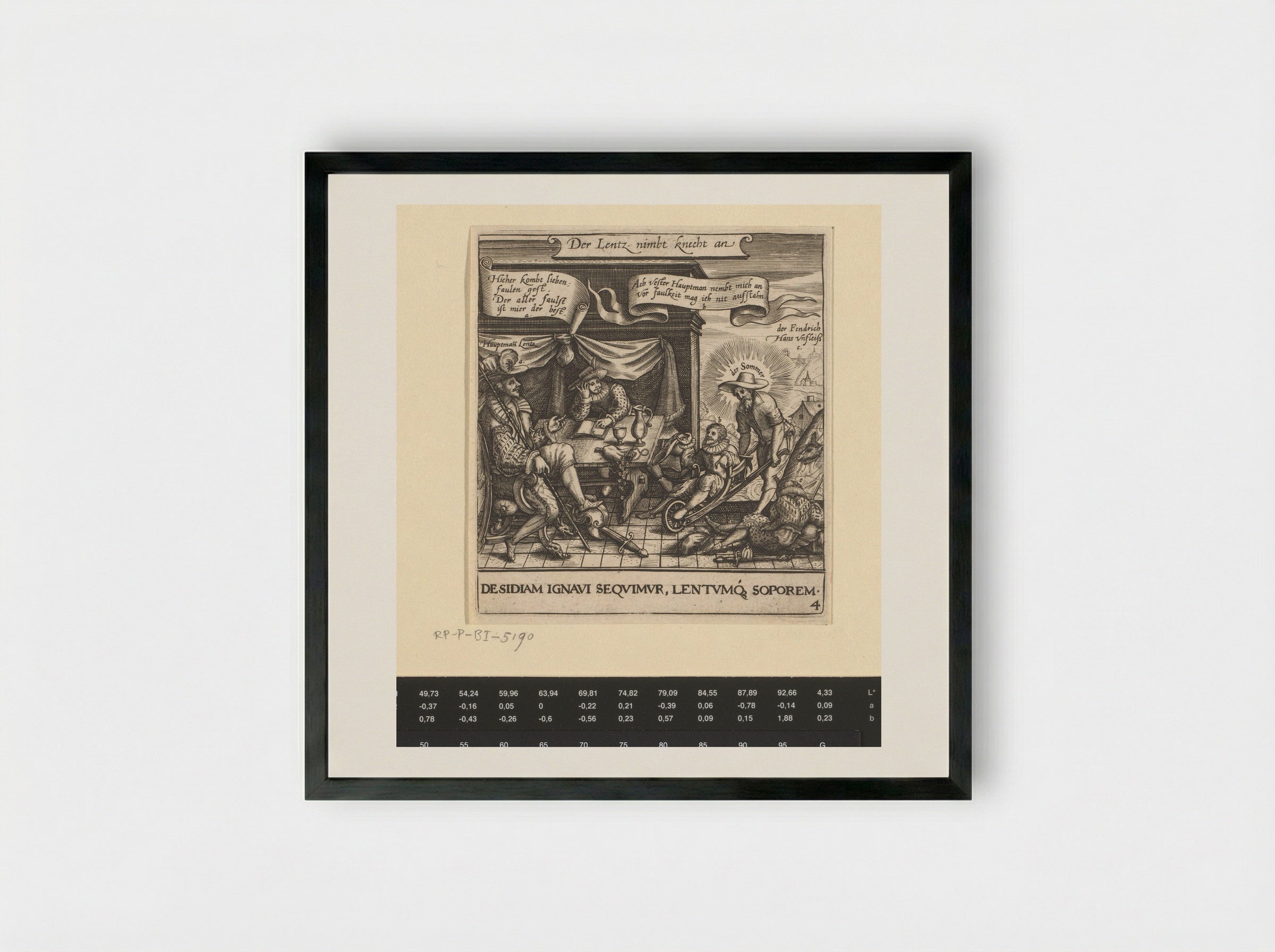 Allegorie op de luiheid van de mens - Johann Theodor de Bry - Framed Print Black