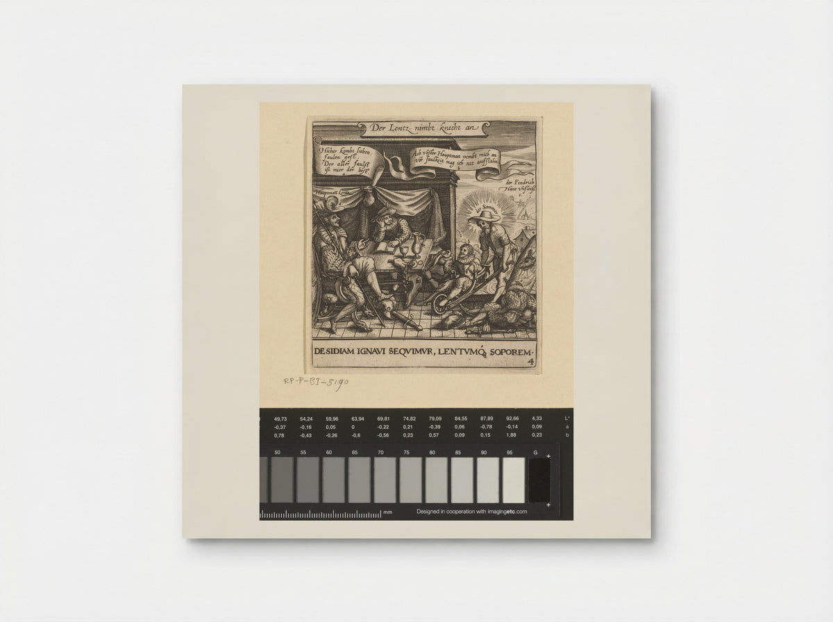 Allegorie op de luiheid van de mens - Johann Theodor de Bry - Poster