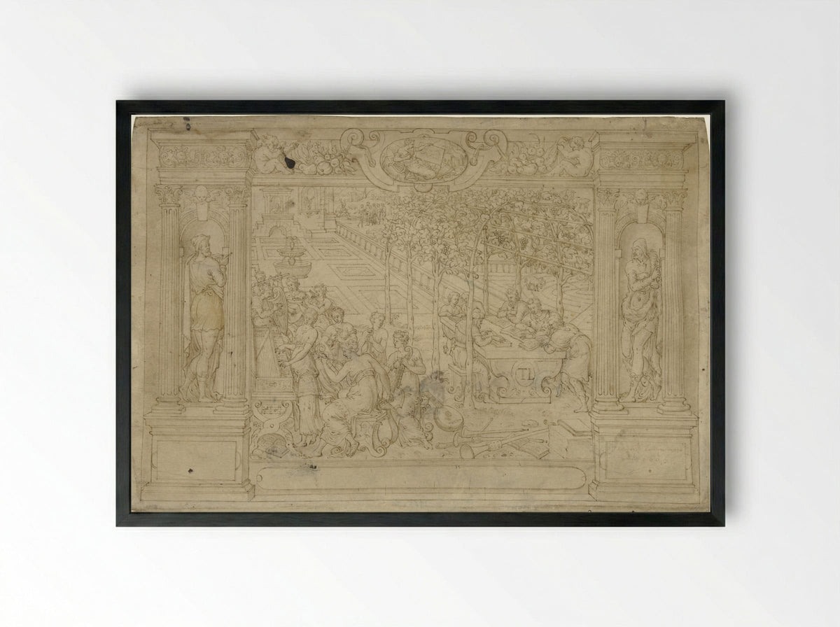Allegorie op de muziek - Theodoor Loockemans - Framed Print Black