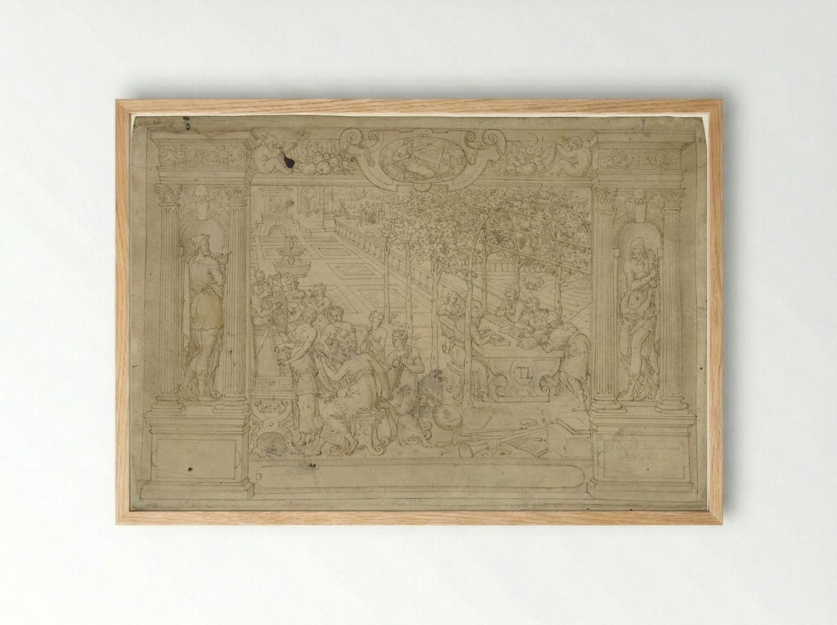 Allegorie op de muziek - Theodoor Loockemans - Framed Print Wood