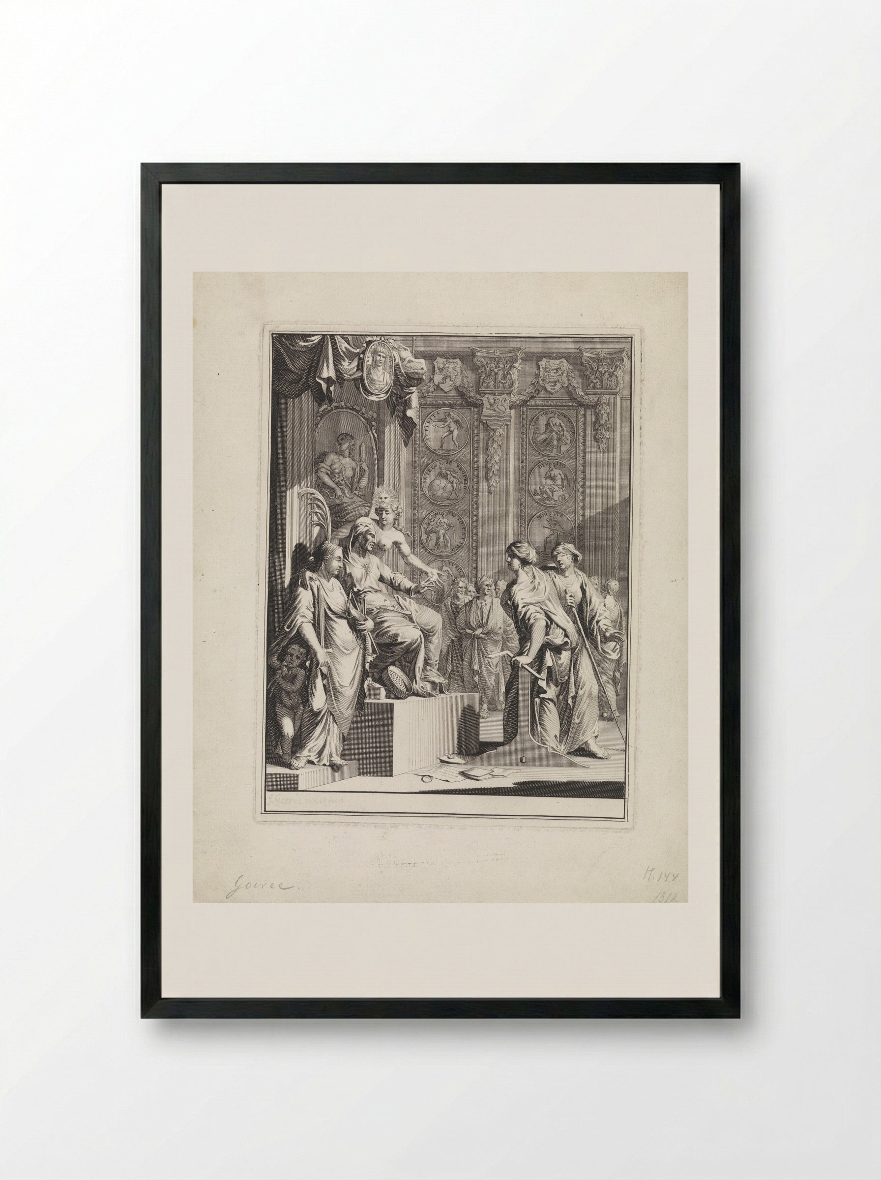 Allegorie op de rechtsprocedure - Jan Goeree - Framed Print Black