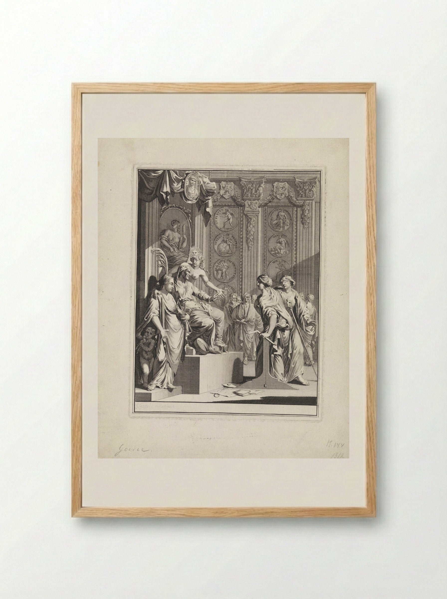 Allegorie op de rechtsprocedure - Jan Goeree - Framed Print Wood