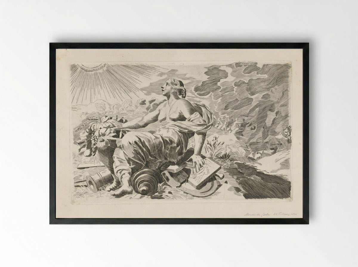 Allegorie op de voorspoed van een kardinaal - Samuel Henri Mendes da Costa - Framed Print Black