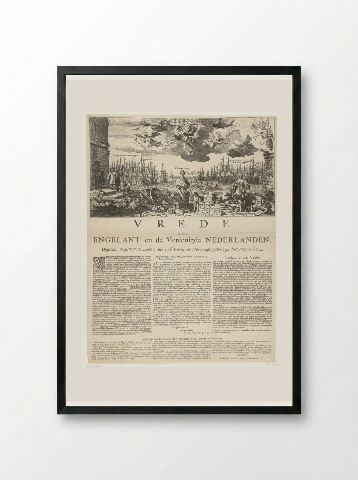 Allegorie op de vrede met Engeland - Salomon Savery - Framed Print Black